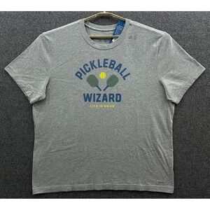 Life Is Good Shirt Mens XL Pickleball Wizard Heathered Gray Crusher Crew Tee NWT